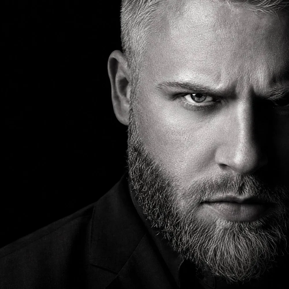 Black and white editorial portrait of Tyk Sullivan